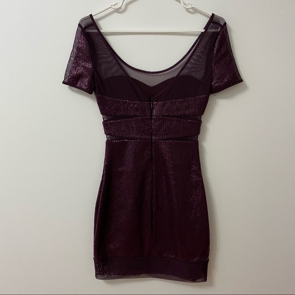 BCBG PURPLE SEQUIN MINI DRESS - Picture 7 of 9